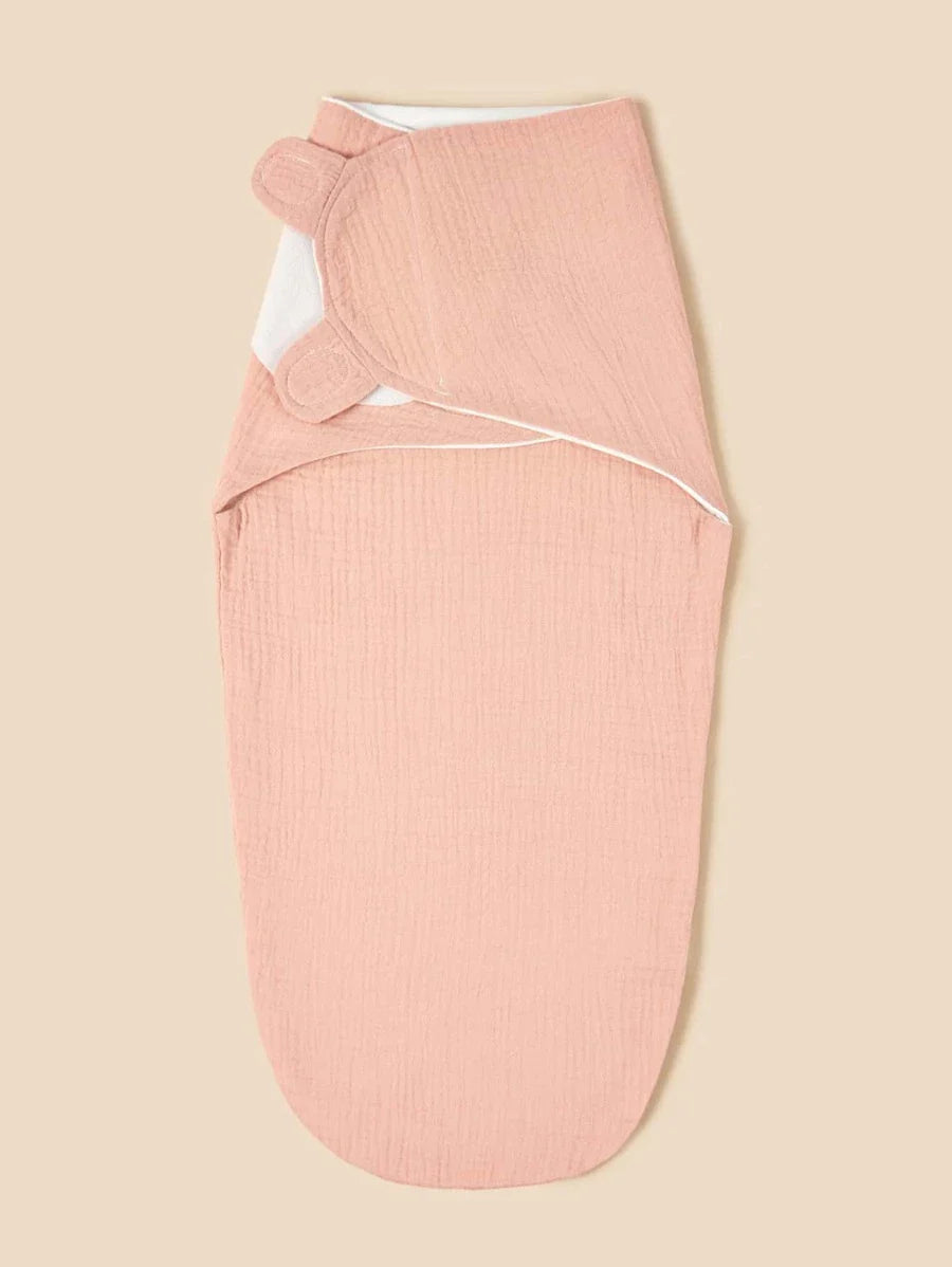 1pc Solid Colour Baby Swaddling Blanket - Pink