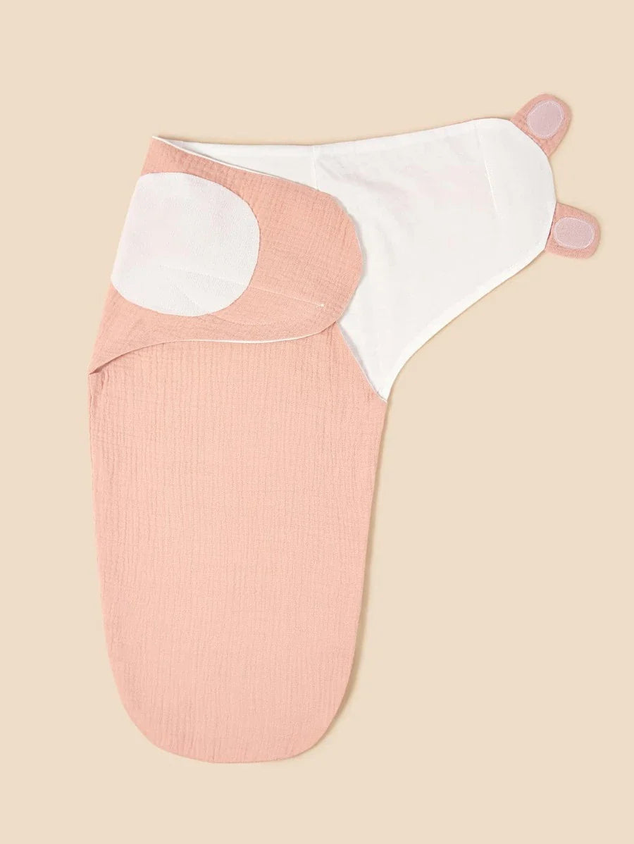 1pc Solid Colour Baby Swaddling Blanket - Pink