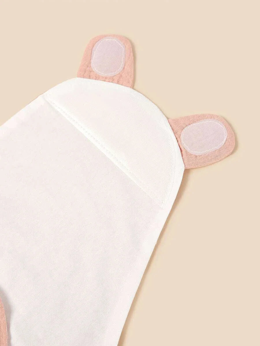 1pc Solid Colour Baby Swaddling Blanket - Pink