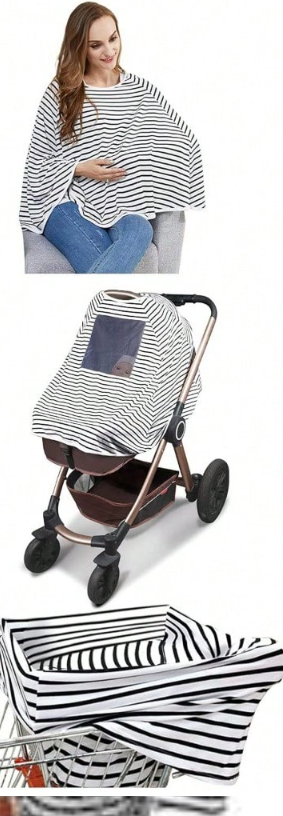 7 in 1 Breastfeeding Cover - Stripes