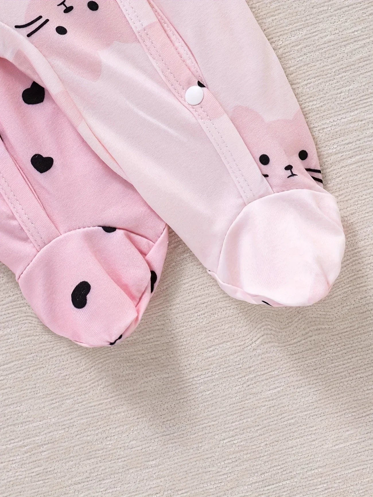 2PC Newborn Romper Set - Cats & Hearts
