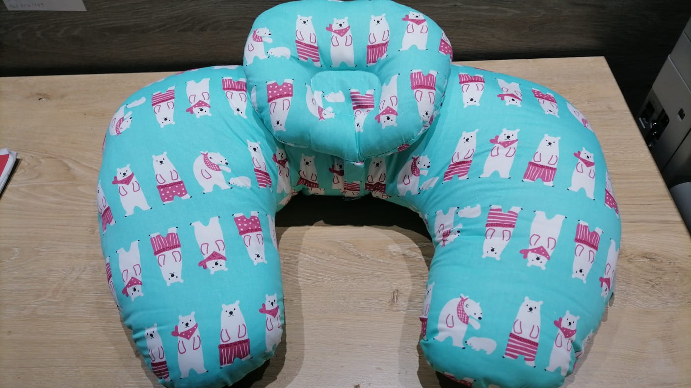 U Shaped Nursing Pillow - Blue Polar Bear