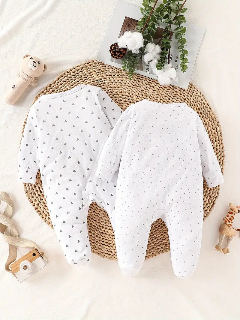 2PC Newborn Long Sleeve Footies - Mom & Dad