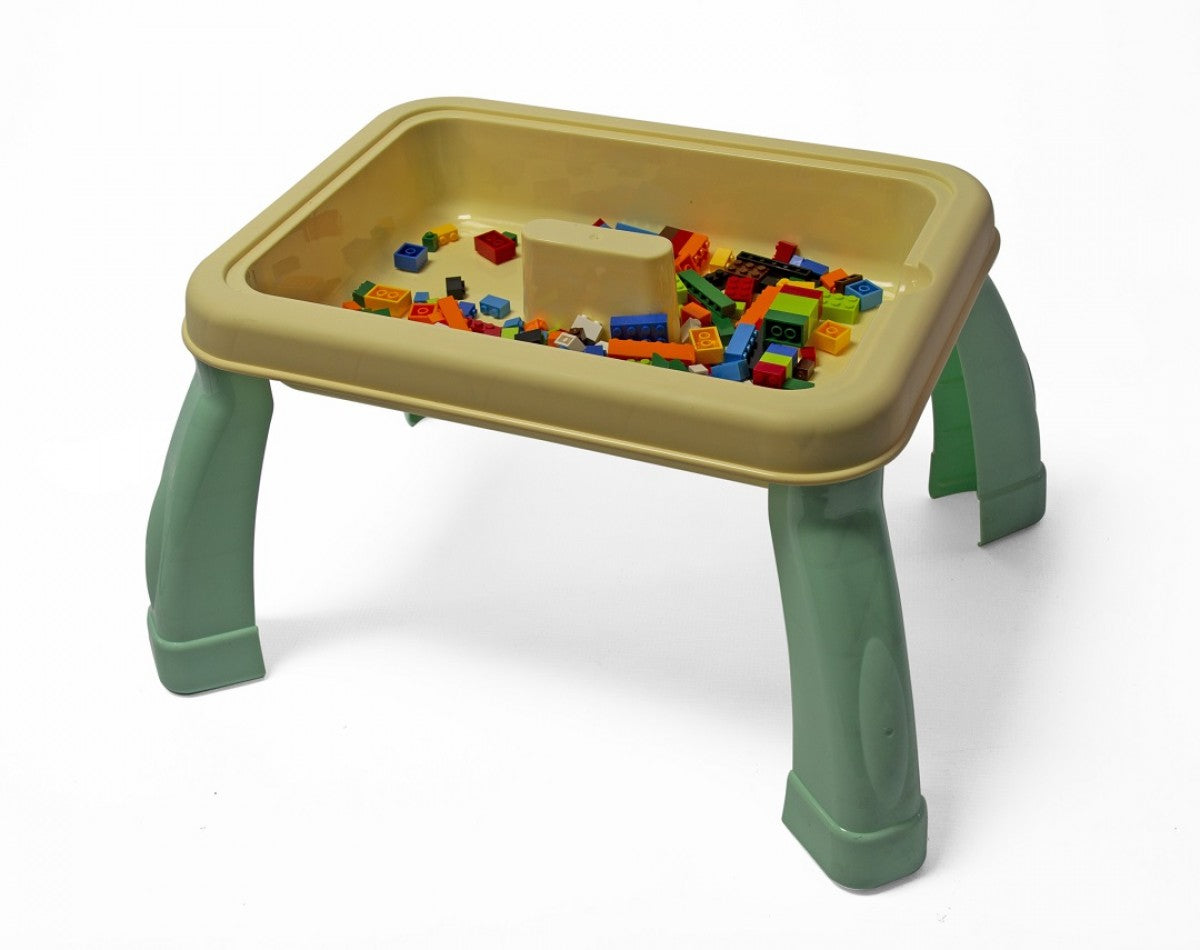 2-in-1 Drawing & Building Table - Blue/Crème