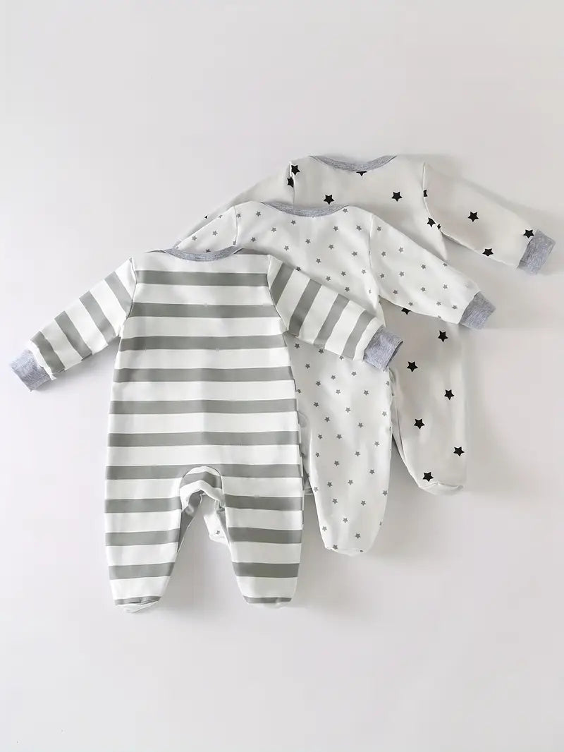 3PC Baby Romper Set - Stripes & Stars