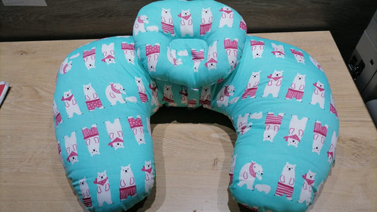U Shaped Nursing Pillow - Blue Polar Bear
