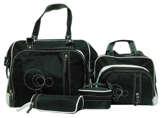 Multi Function Baby Bag Set - Black Circle