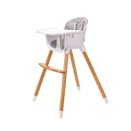 Wooden High Chair - Grey