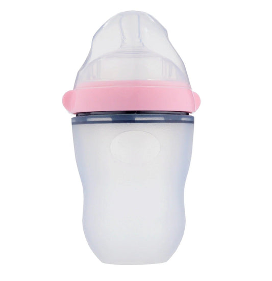 Silicone Natural Feeding Baby Bottle - Pink - 250ml